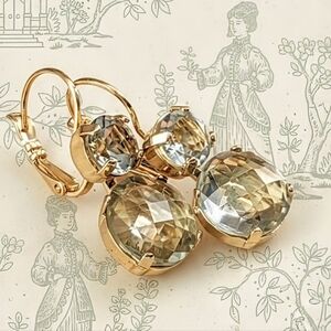 16.6 Total Carats Green Amethyst Prasiolite In 2 Set 18k Gold Plated Earrings